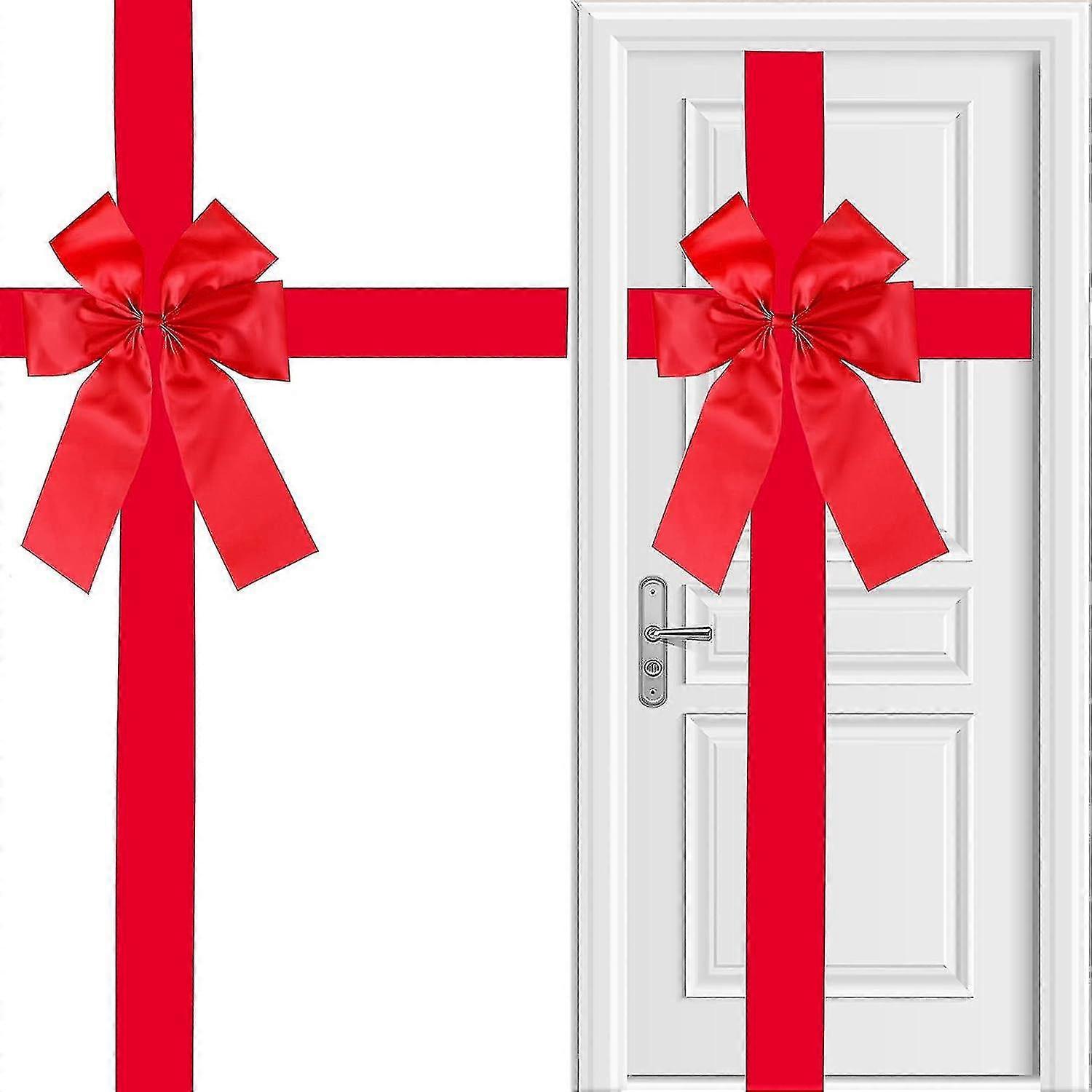 Julskåp Stora Rosetter Stor dörr Spets Julgran Båge Ribbon Röd rosett