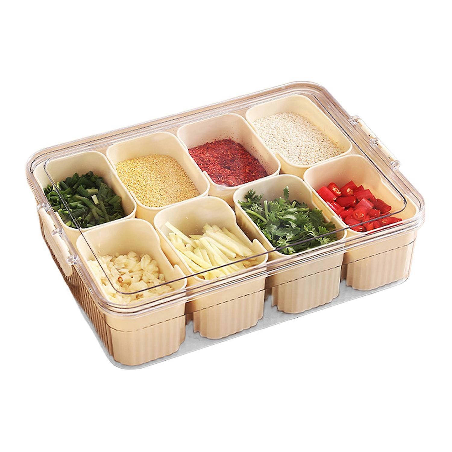 Divided Serving Tray with Lid 8-Compartments Spice Storage Box Transparent Snake Candy Fruits Nuts