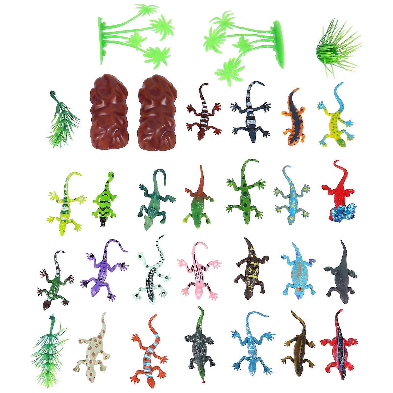 24pcs Simulation Lizard Toys Kid Lizard Toy Lizard Model Lizard Plaything