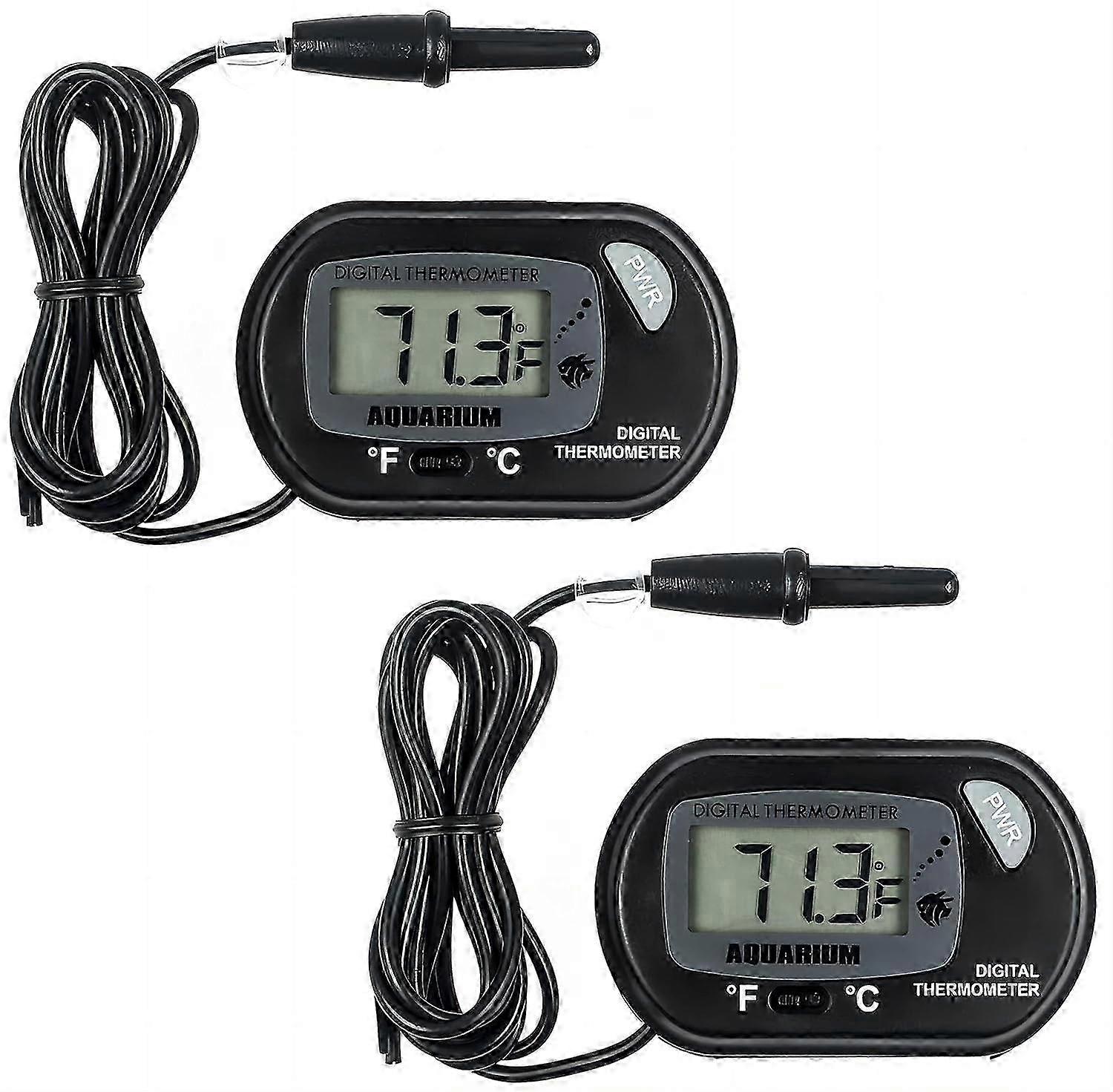 2Pcs Digital Aquarium Thermometer, Free Switching