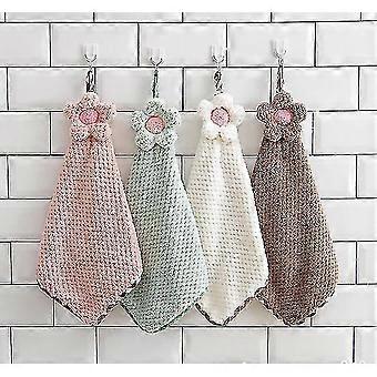 4pcs Hanging Hand Towels For Kitchen Cream Pink Green Brown...