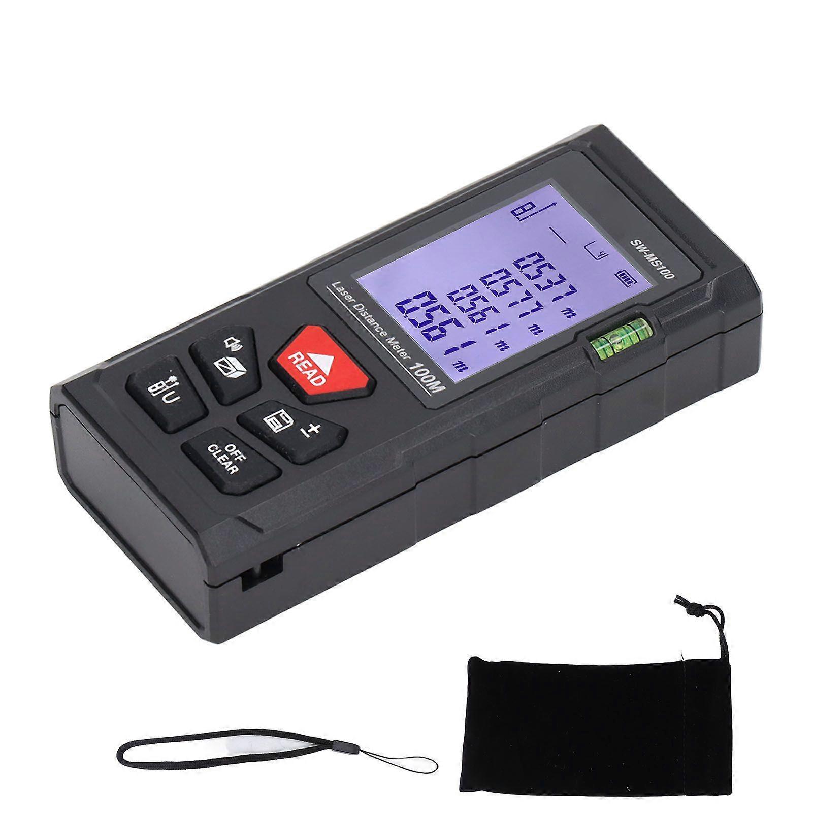 Laser Distance Meter High Precise 100m Range Large Storage Handheld Laser Distance Measure Device