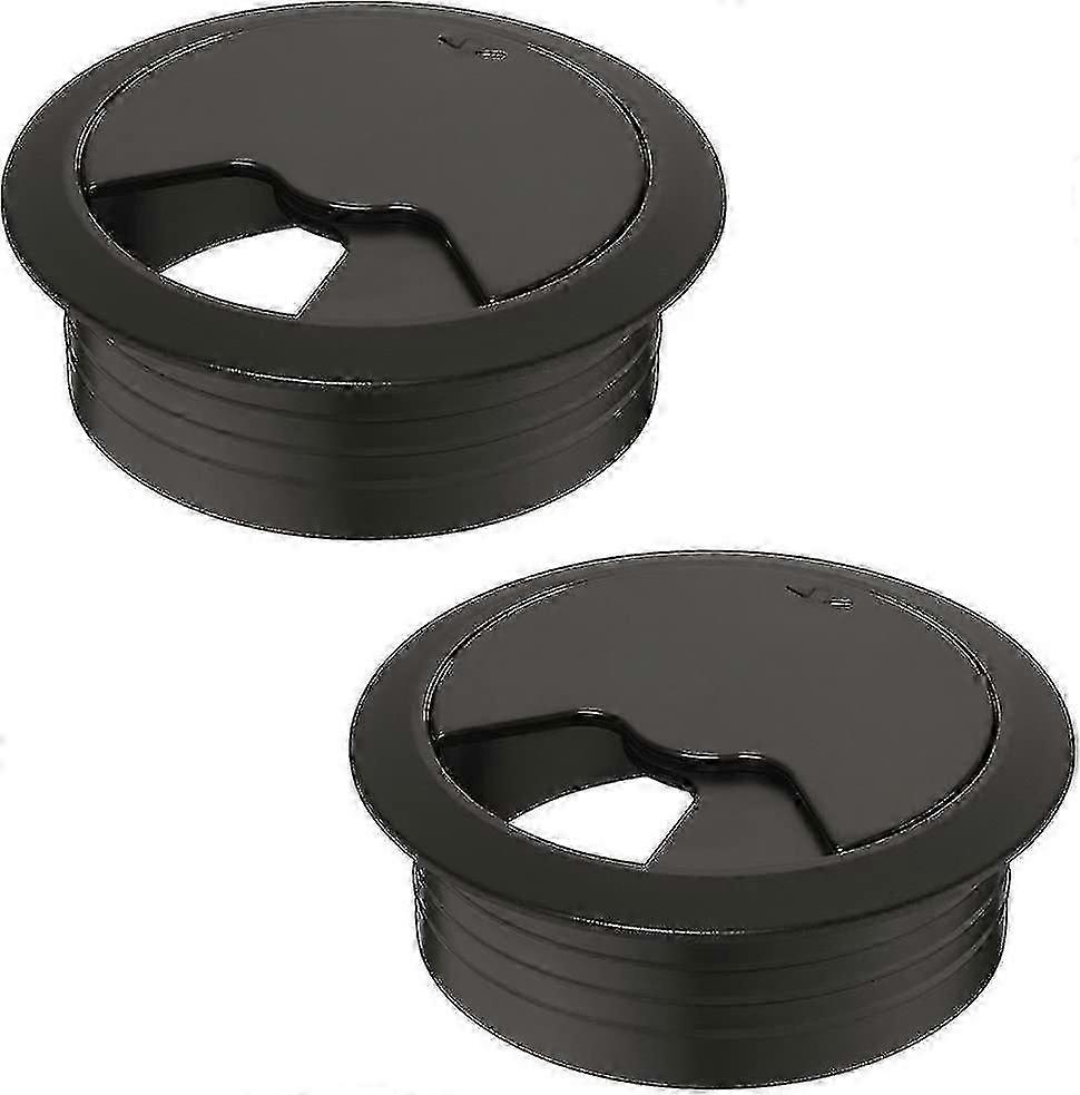 Cable Grommet Desk Diameter 70mm - Set Of 1 Desk Cable Guide Plastic Black - Cable Through Sheet - For More Organization And Overview In The Workplace