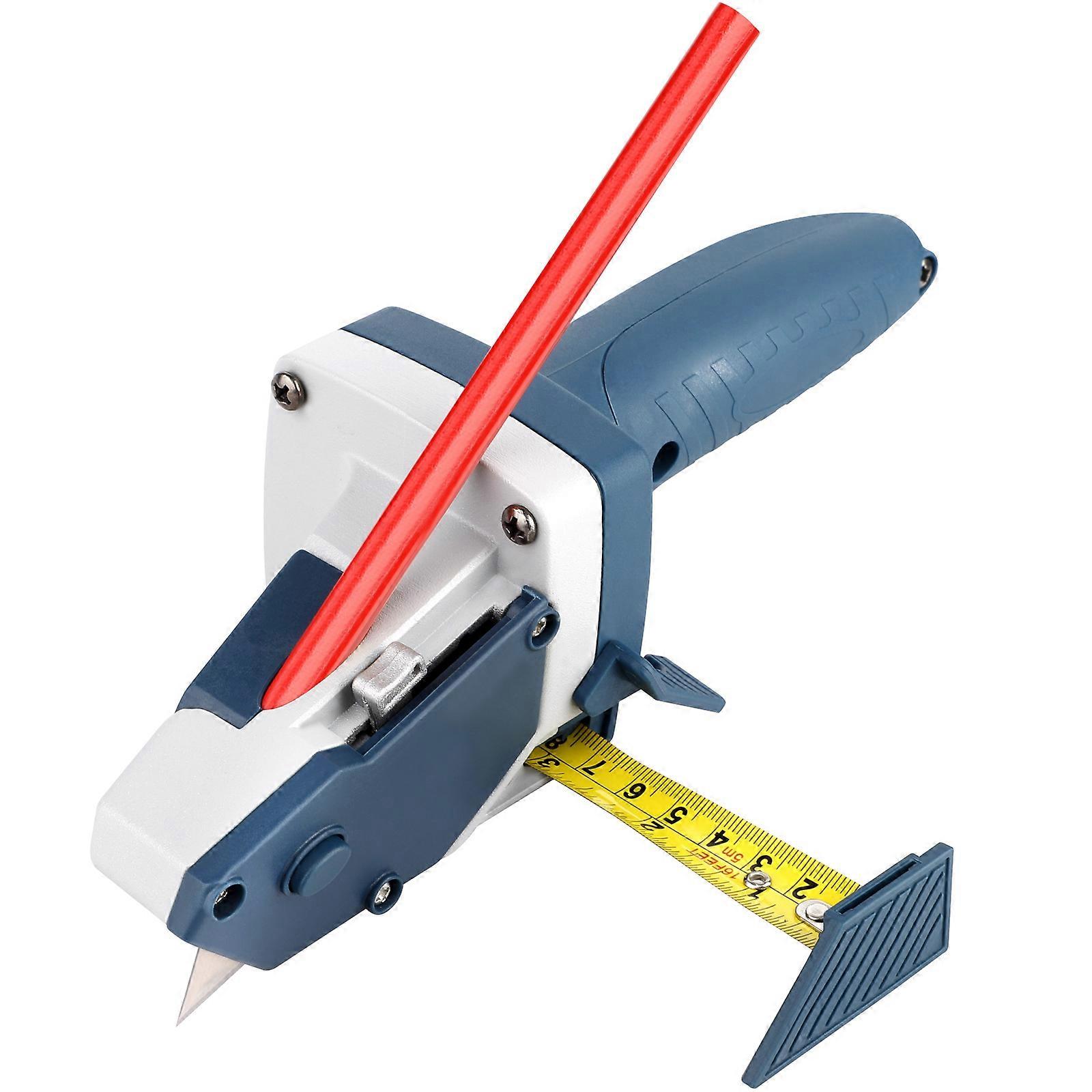 Multi-Function Drywall Cutter with Blade Box and 5M Tape Measure