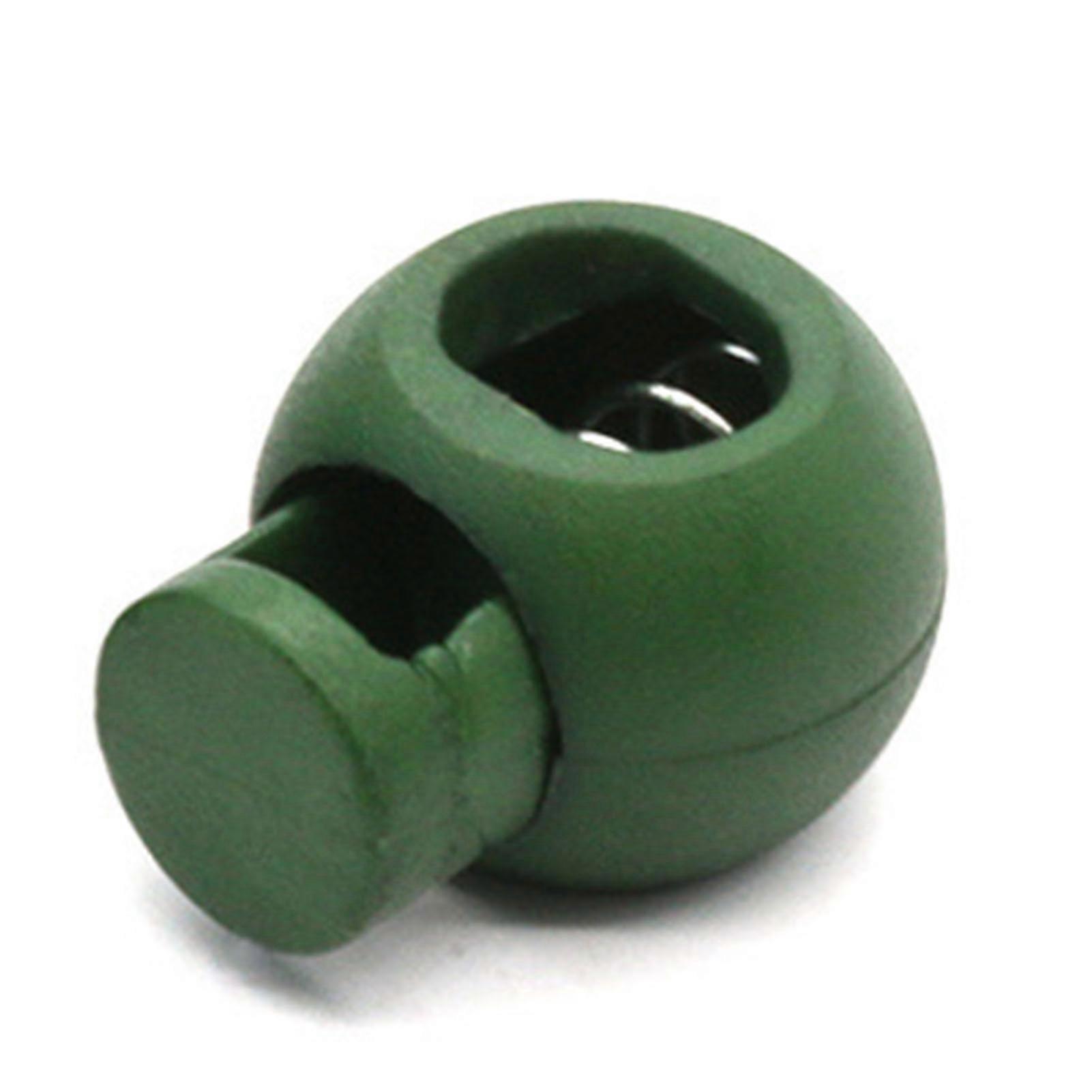 Spring Cord Lock Single Hole End Round Fastener Buttons Slider Toggle Stopper for Backpack Shoelace Sportswear Army Green