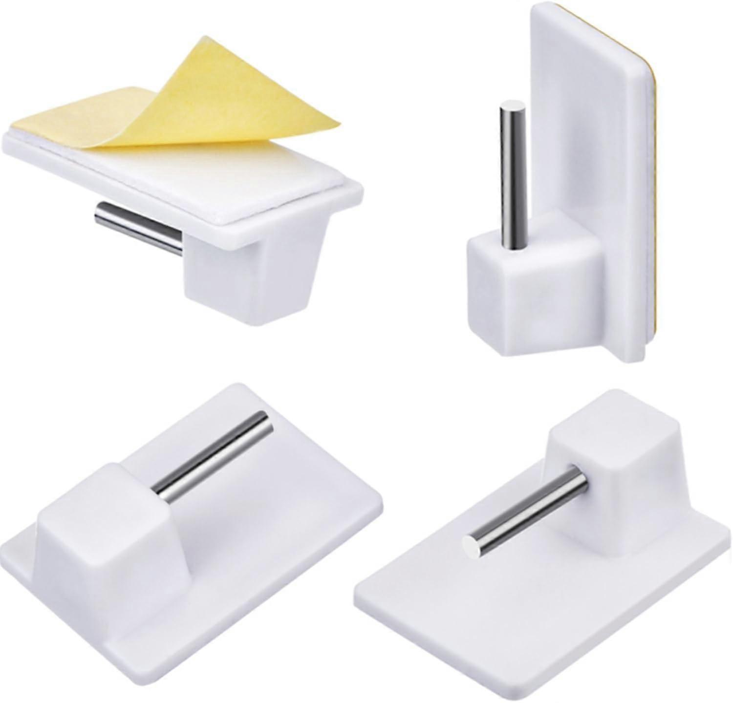 Self-adhesive curtain hooks for net curtain rods, 20 pack, white