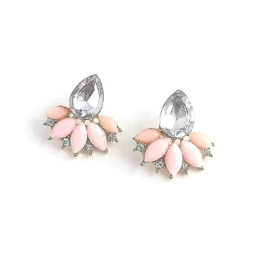 Crystal Leaf Branch Stud Earrings For Girl's
