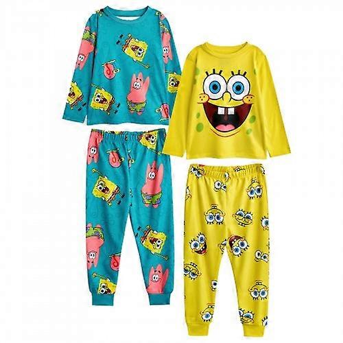 SpongeBob SquarePants Childrens/Kids Big Face All-Over Print Long Pyjama Set (Pack of 2)