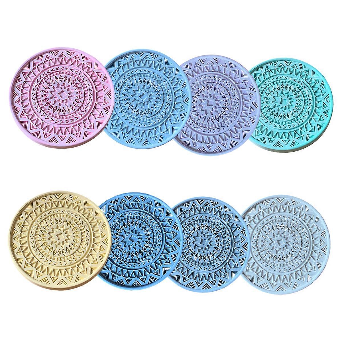 8pcs SBohho Beverage Coasters, Silicone Coaster Fasteners, Tabletop Protective Coasters