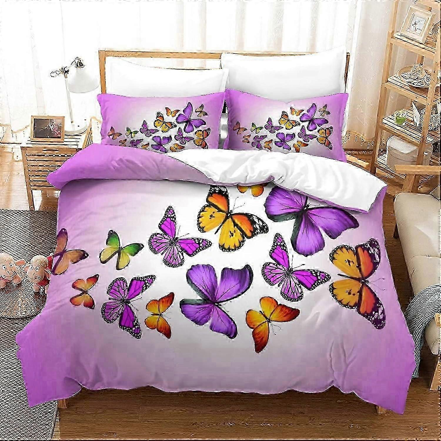 Conjunto de cama com capa de edredom de microfibra escovada macia e zíper para crianças, adolescentes e adultos