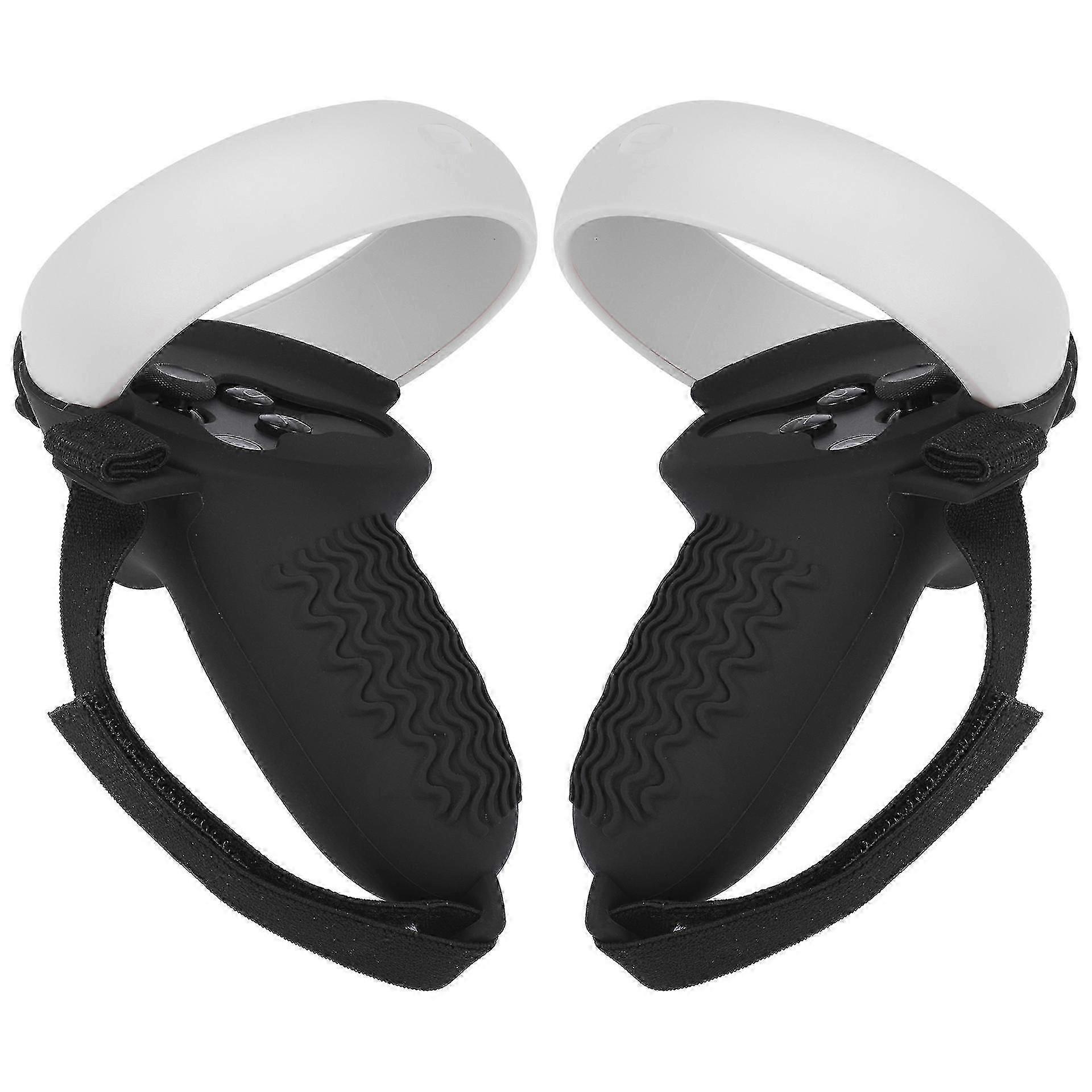 Verstellbare Lederhandschlaufe für Meta Quest 2 Controller Rutschfeste Handschlaufe Schwarz