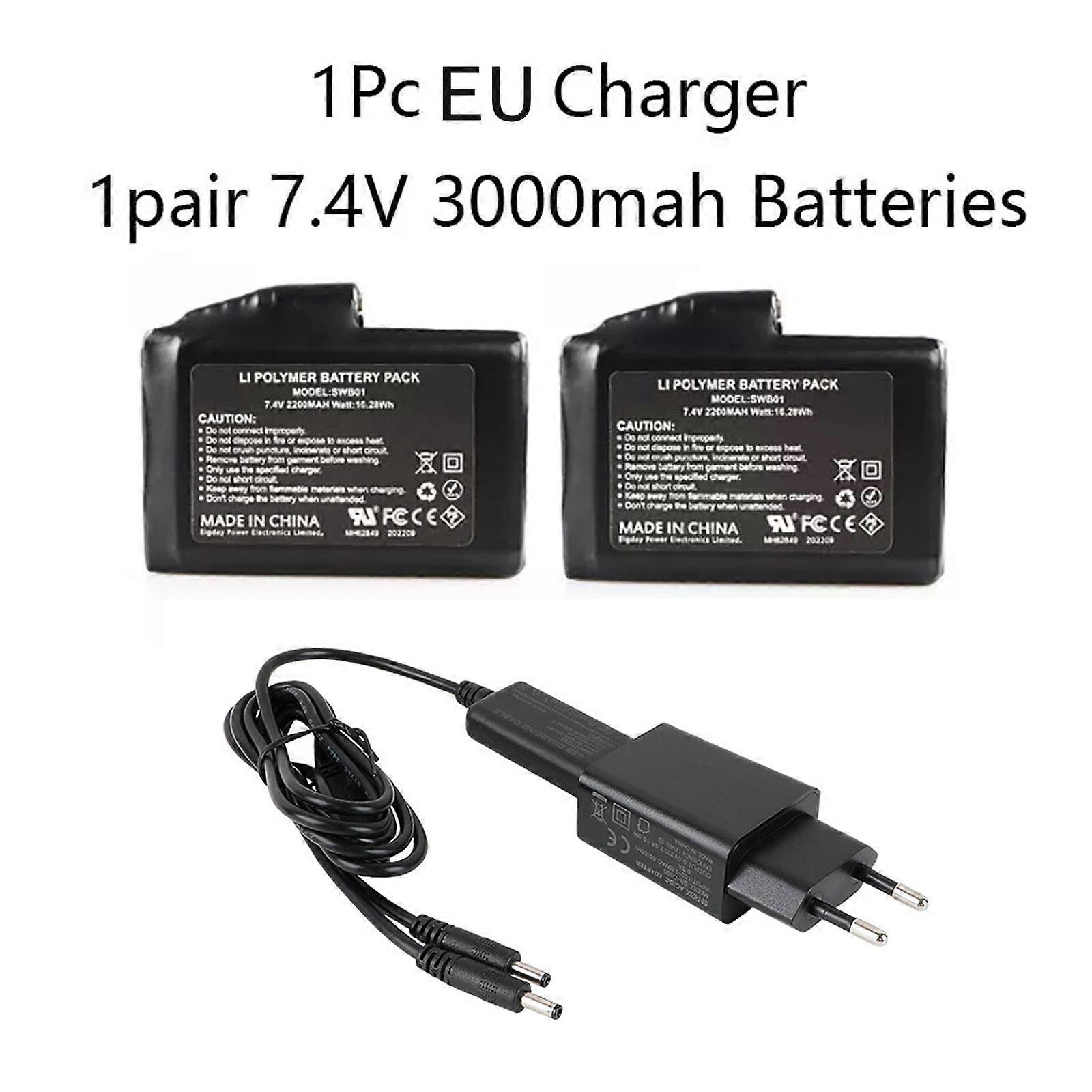 2 ADET 7.4V 3000MAH Kış Isıtmalı Eldiven Çorap NeEK için Yedek Şarj Edilebilir Pil