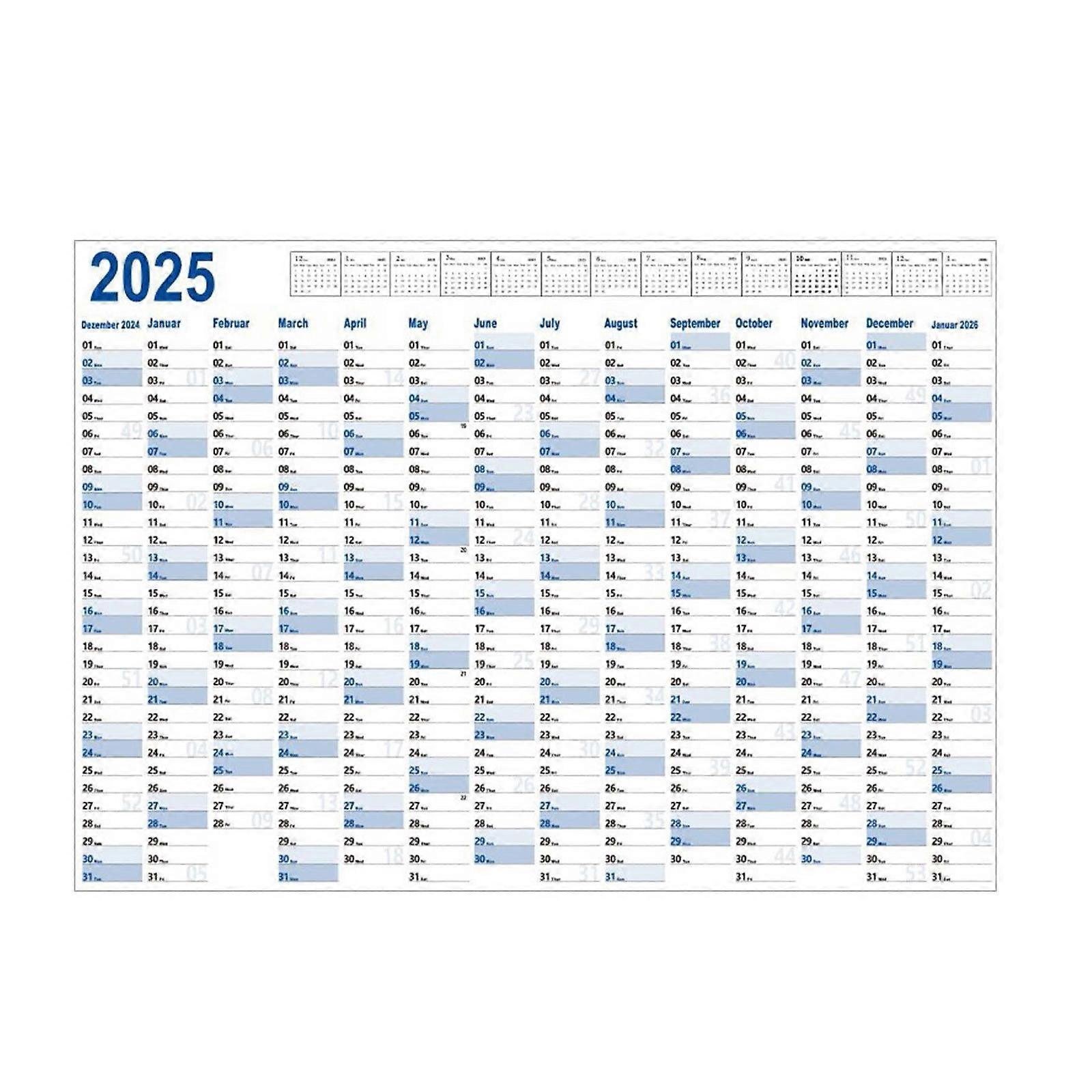 تقويم 2025 خمر تقويم الحائط مخطط وقت الحائط قائمة لكمة