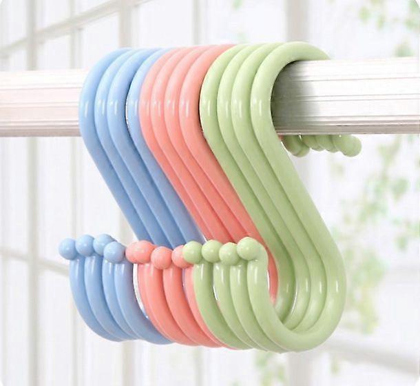 24 creative multi-purpose S-shaped hooks Plastic clothes hanger Hanging hooks S-shaped clothes hooks Large 12 * 5cm