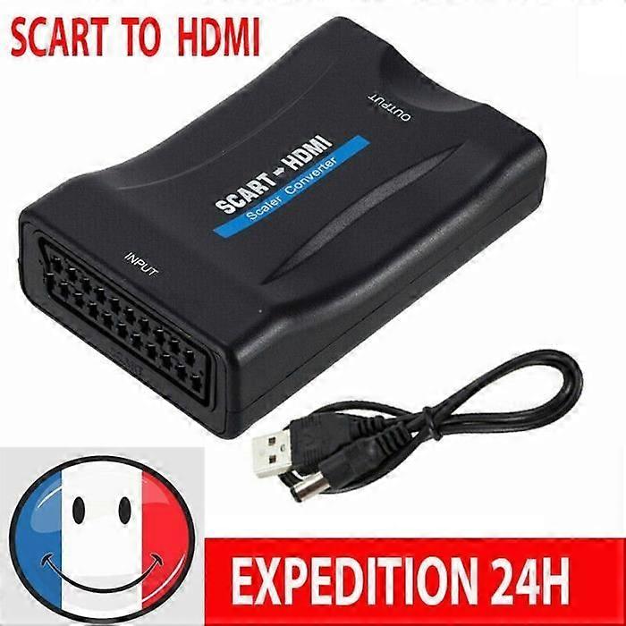 1080P HD SCART PERITEL 转 HDMI 转换器电视视频音频适配器