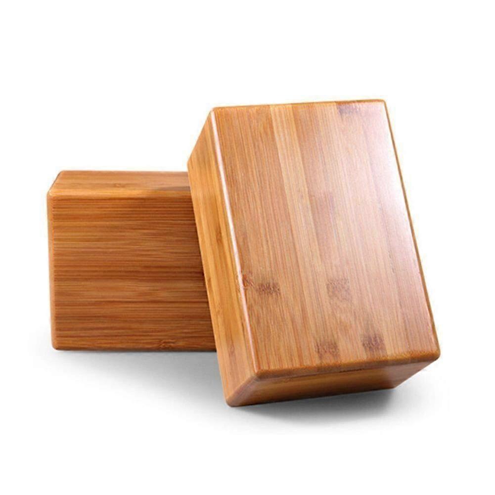 Bamboo Yoga Block Set of 2, Eco-Friendly Bamboo Amuda Blocks for Stability, Flexibility, and Enhanced Pose Support