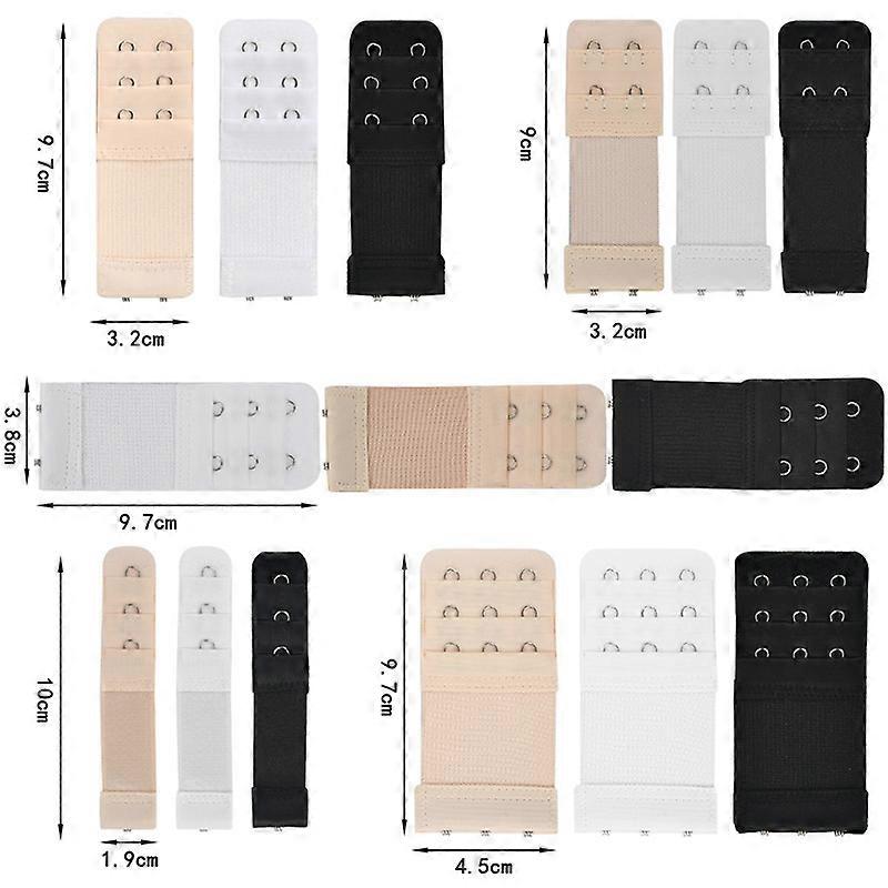 INF Bra Extenders Set (5 Sizes) Adjustable & Elastic Bra Strap Extensions