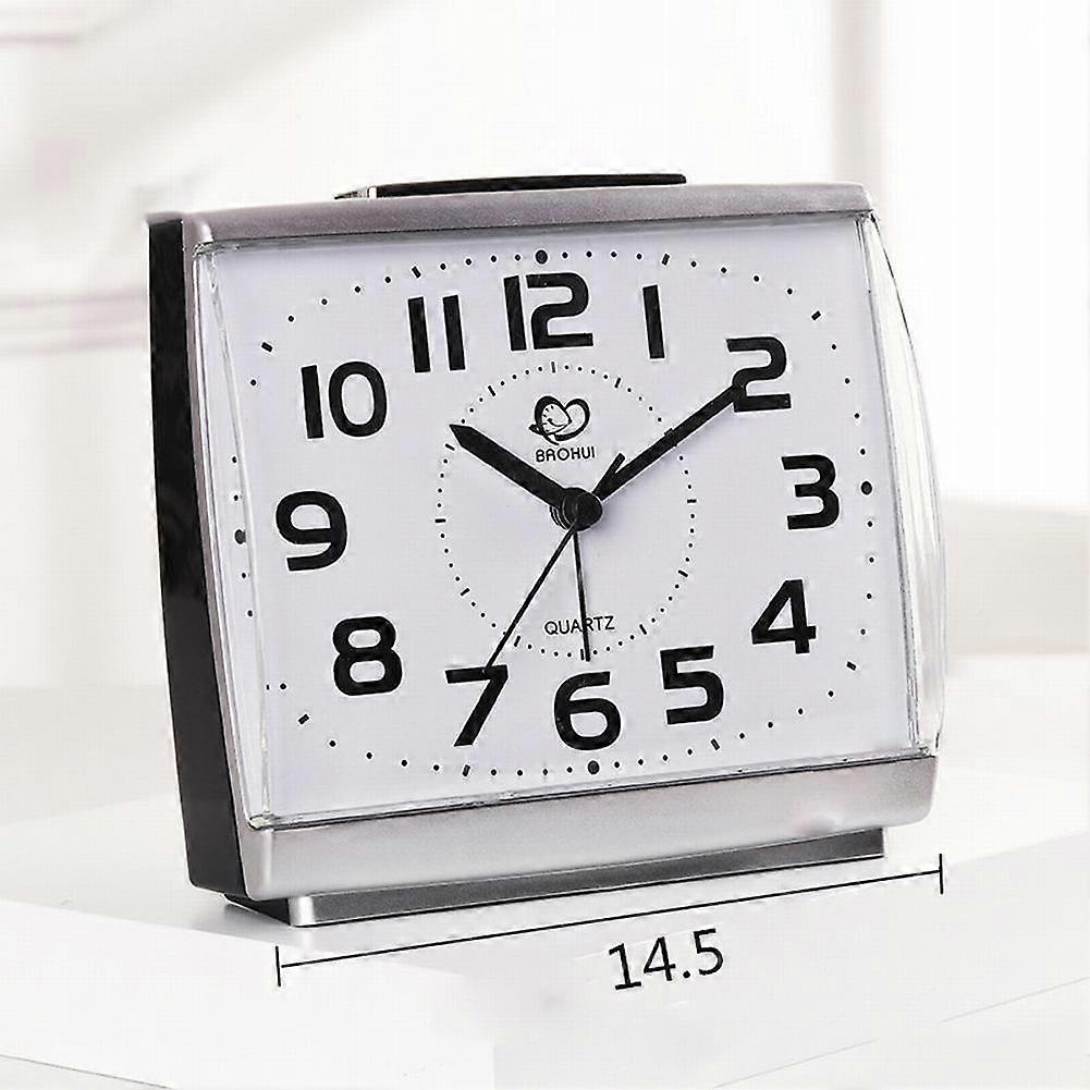 Silent No Tick Compact Alarm Clock Easy To Read Battery Operated Clocks