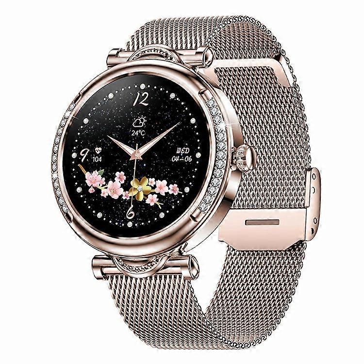 CF32 IP67 Waterproof 1.27-inch Wrist Bracelet Women Health Monitor Smart Watch, Steel Strap
