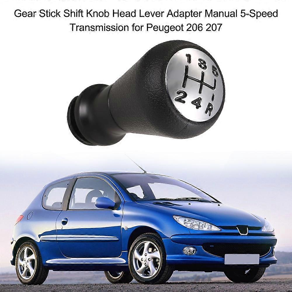 Gear Stick Shift Knob Head Lever Adapter Manual 5-Speed Transmission Replacement for Peugeot 206 207