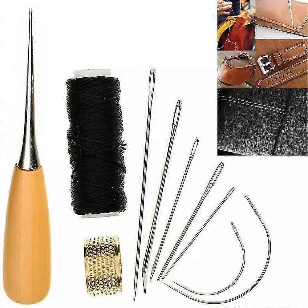 Leather Sewing Needles Set Stitching Needle Thread Thimble Shoes Repair Also Hot
