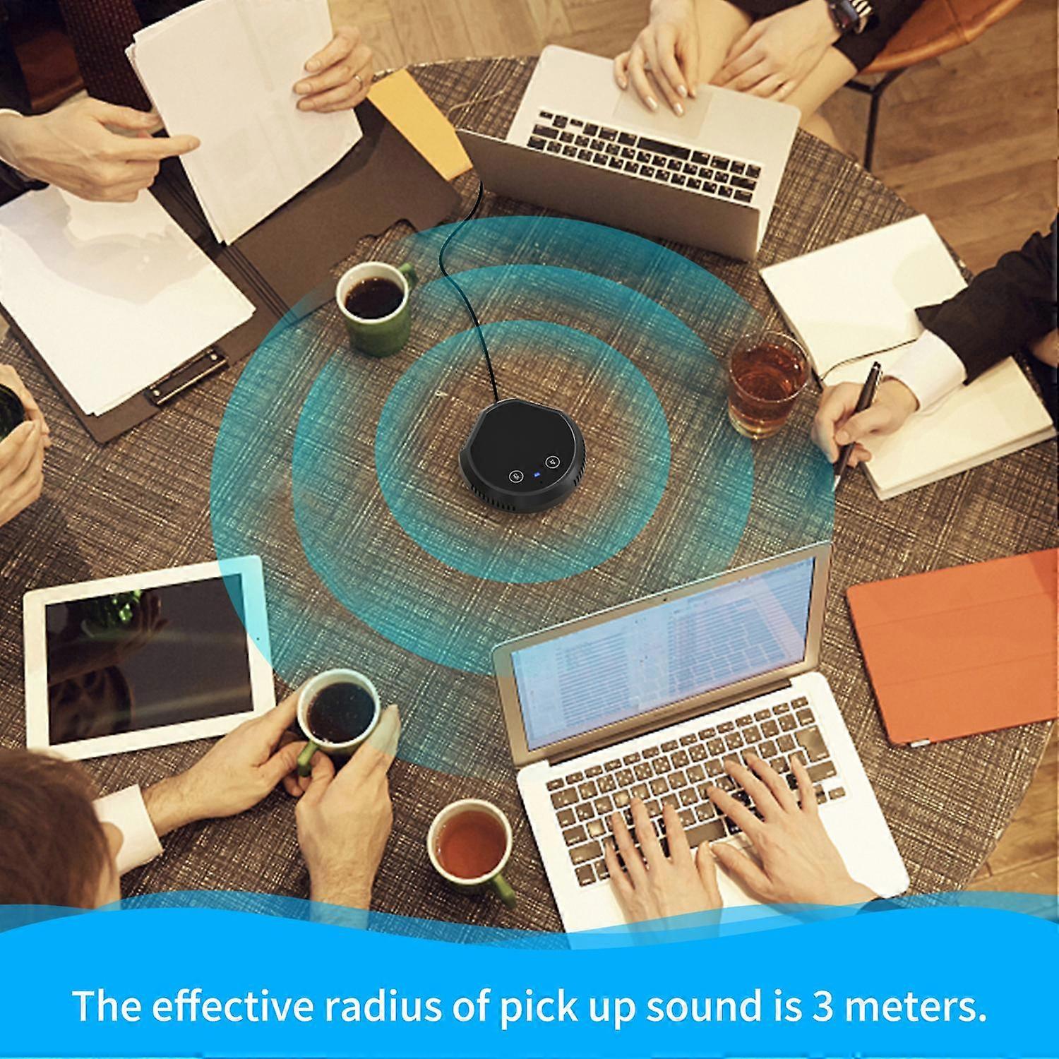 Desktop USB Conference Microphone 360° Omnidirectional Condenser Plug & Play PC Computer Mic Touch-S