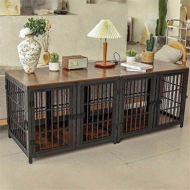 Large Wooden Dog Crate Indoor Aesthetic Puppy Kennel Cage Pet