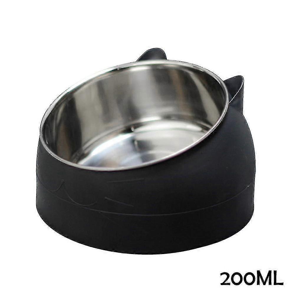 Gamelles surélevées et antidérapantes en acier inoxydable pour chat, 200 ml, 400 ml, 800 ml, noir, cadeau idéal