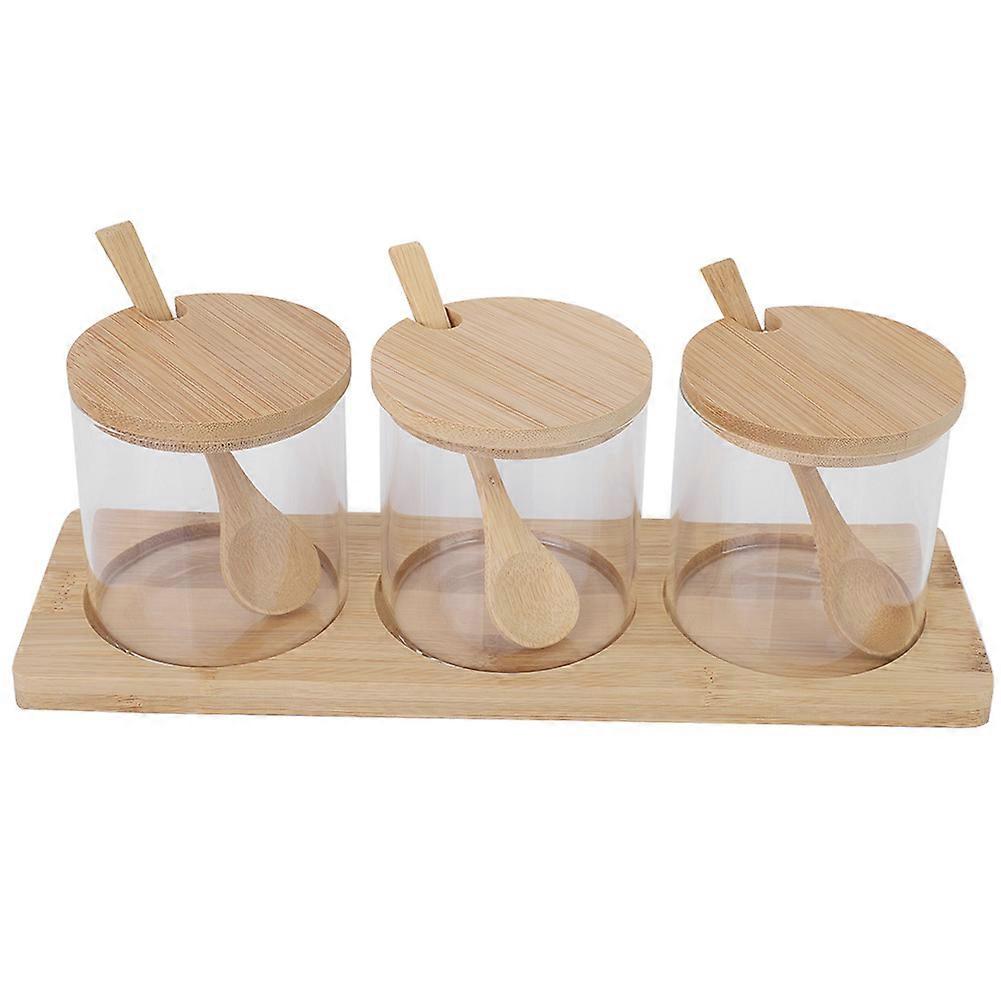 Seasoning Box Condiment Storage Containers Glass Spice Jars Dispenser With Spoon
