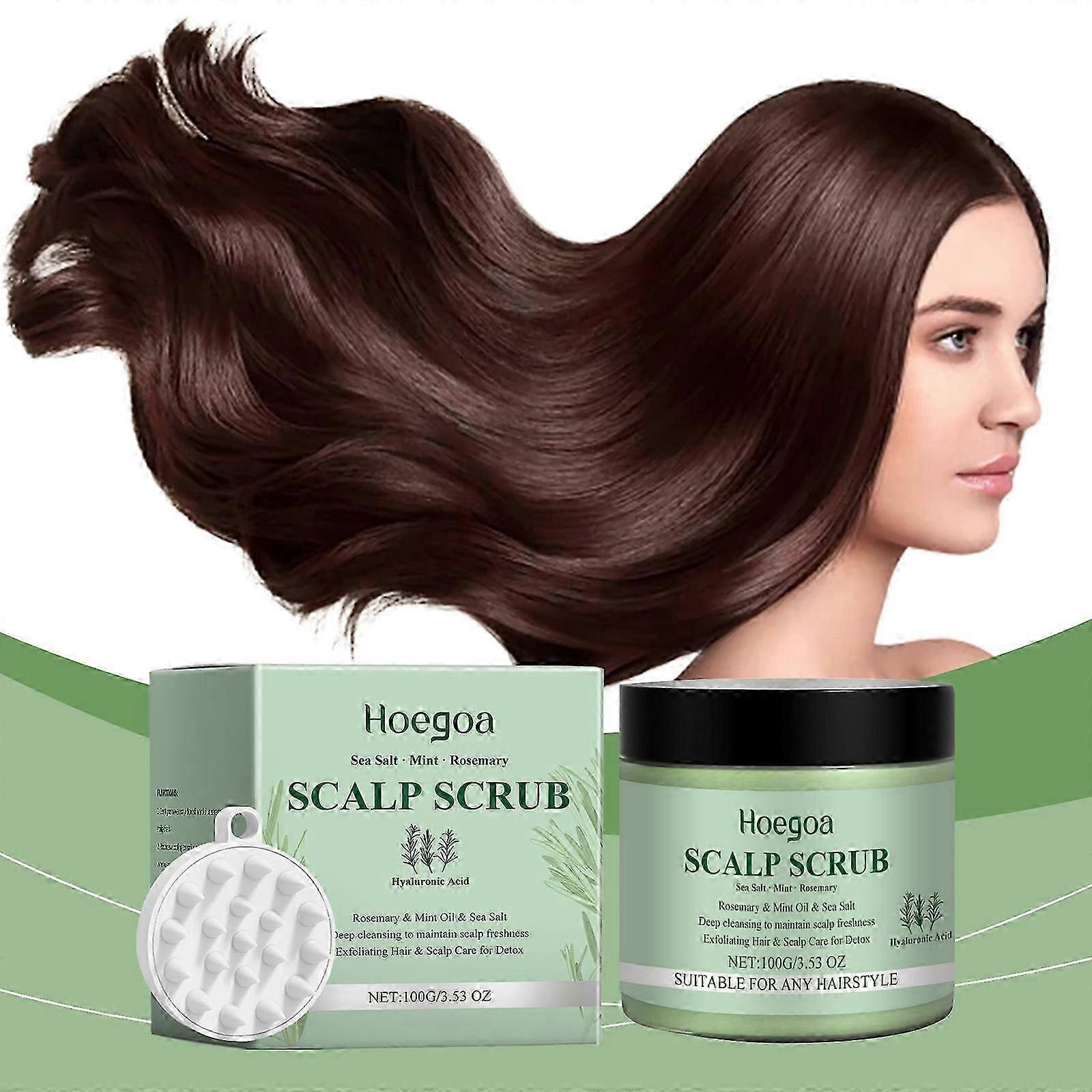 ExquisiteScalp Scrub, Rosemary Scalp Exfoliator, Scalp Exfoliator Scrub for Build Up, Hair Exfoliate Scrub for Scalp, with Scalp Massager
