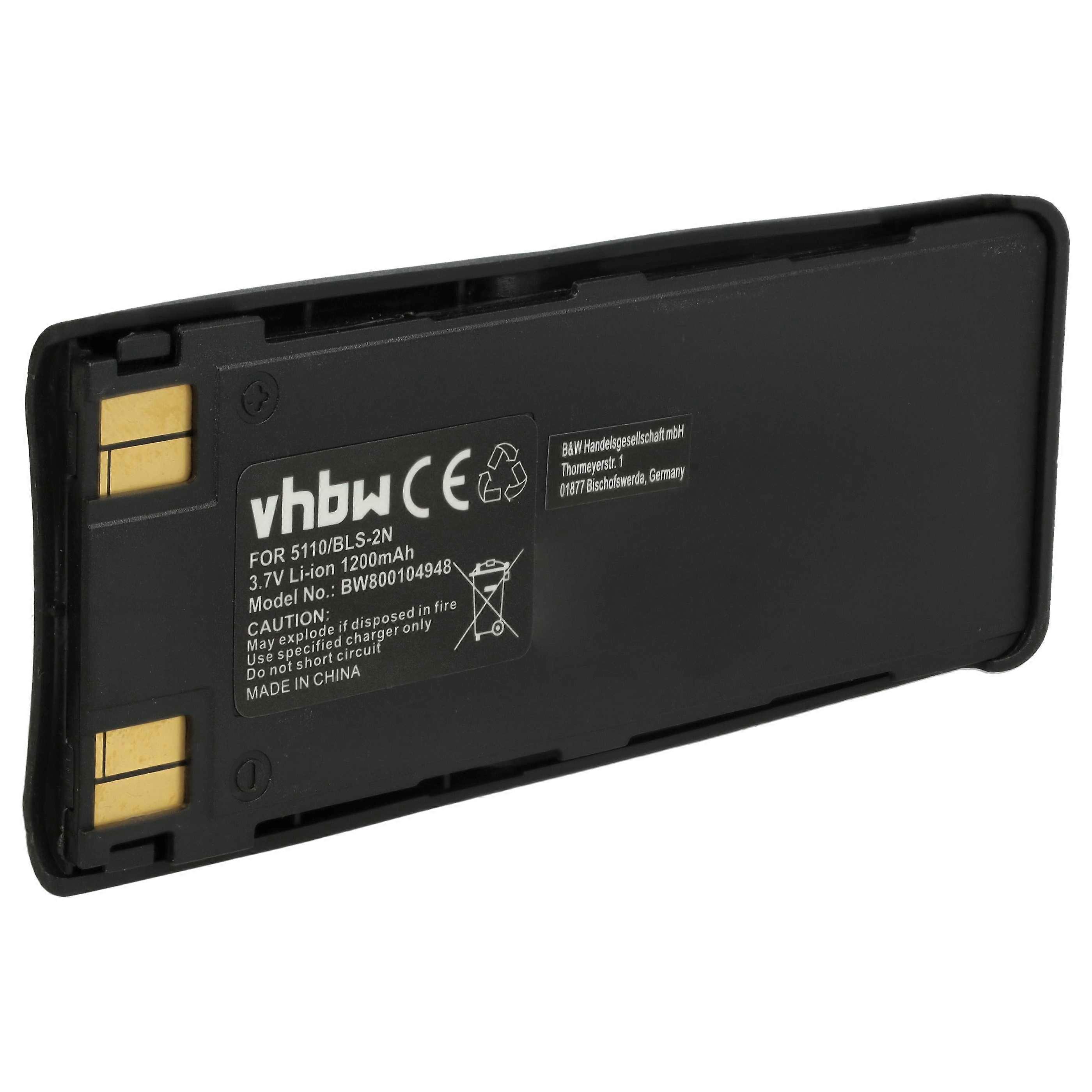 vhbw Battery Replacement for Nokia BLS-4, BMS-2S, BLS-2, BLS-2N, BPS-2 for Mobile Phone Smartphone Phone (1150mAh, 3.7V, Li-ion)