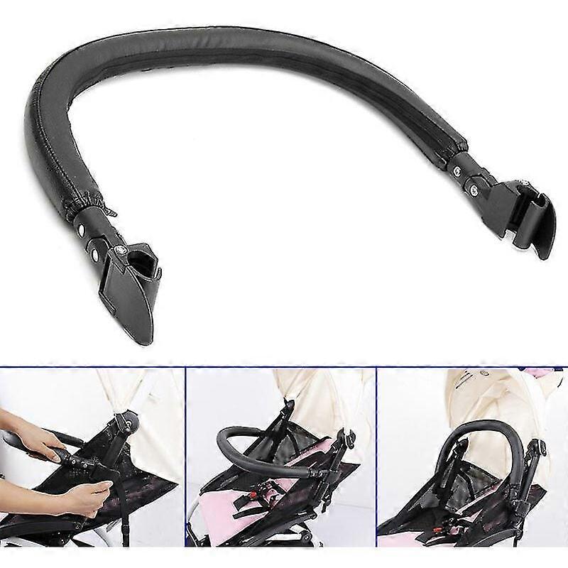 Versatile Babyzen YOYO Stroller Handle: Adjustable Angle For Optimal Comfort, Soft Leather Wrap For A Luxe Feel, Ergonomic Curved Arm, Easy Detach