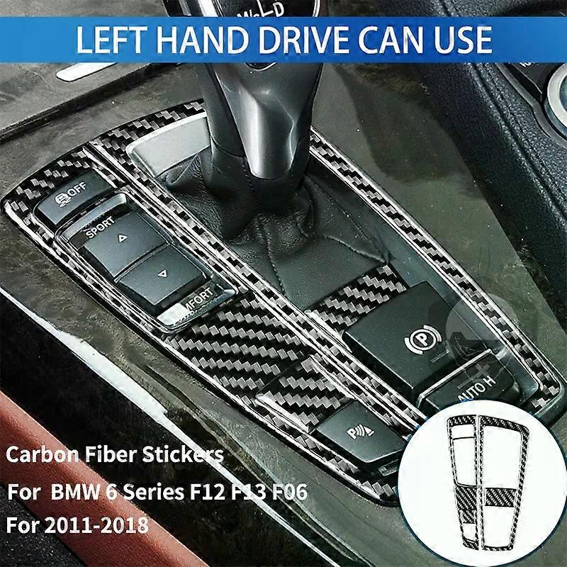compatible for 6 Series 2011-2018 M6 F12 F13 F06 M Sport Real carbon Fiber Sticker Air Outlet Gear Shift Lift Panel Trim Car inside