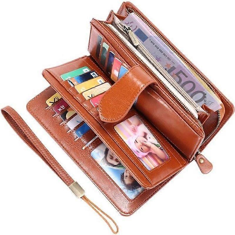 Women's Wallet - ZGEER - RFID Blocking - Large Capacity - Brown