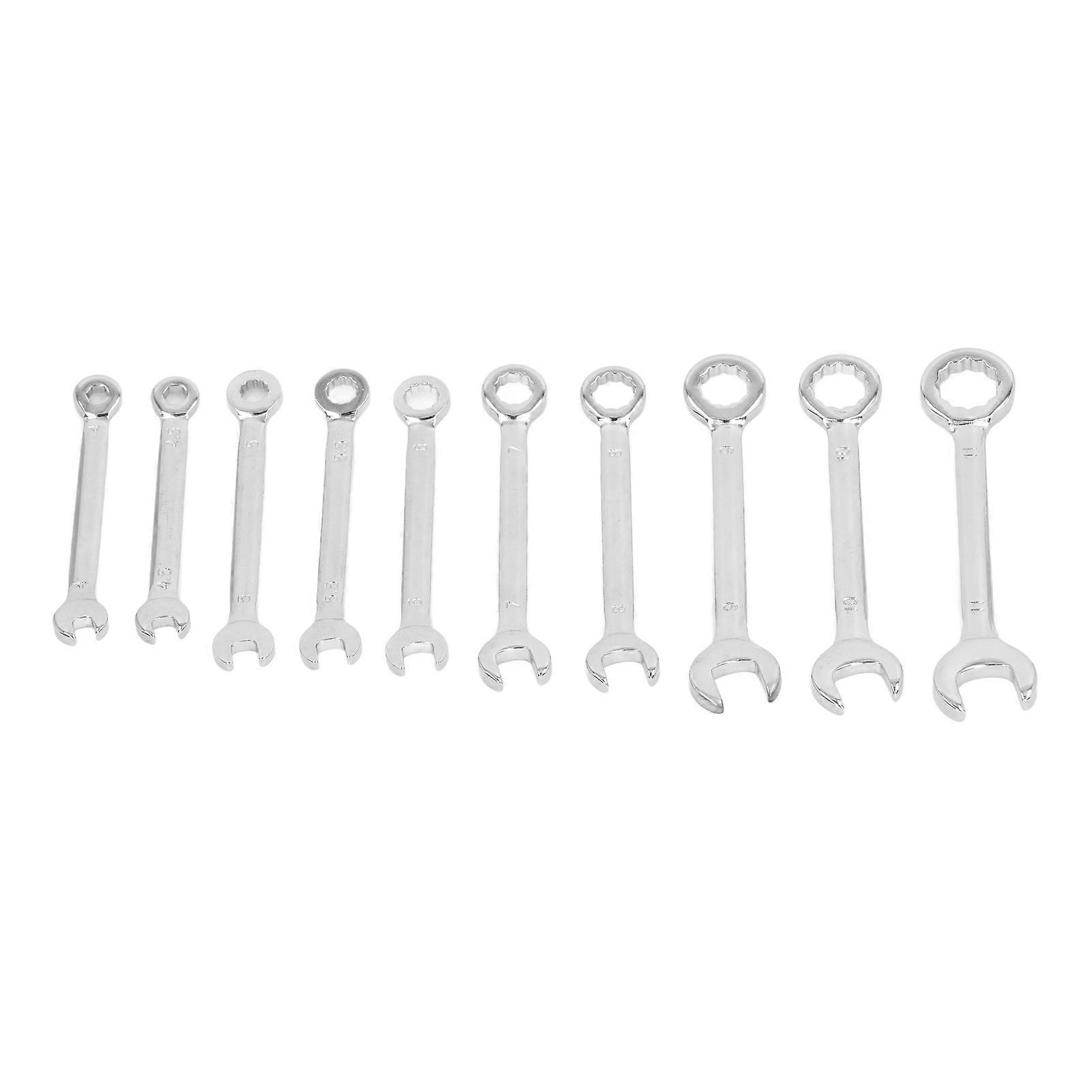 10PCS 72 Tooth Ratchet Wrench 15 Degree Open Double Head Combination Spanner Set 4‑11mm
