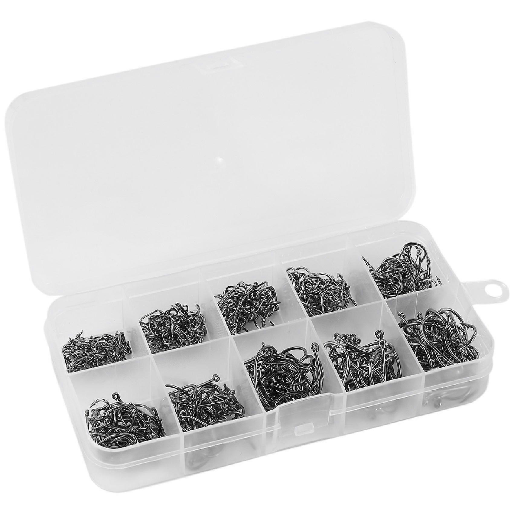 500Pcs/Set Mixed Size #3~12 High Carbon Steel Fishing Hooks With Hole