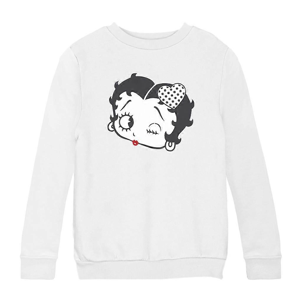 Betty Boop Dot Heart Wink Kid's Sweatshirt