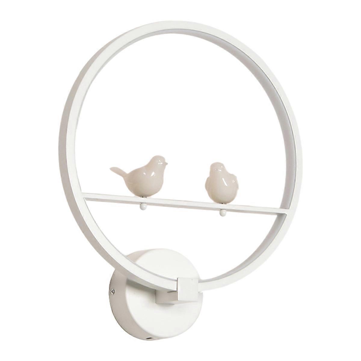18W 3000K Warm Light Two Birds Ring LED Wall Lamp White