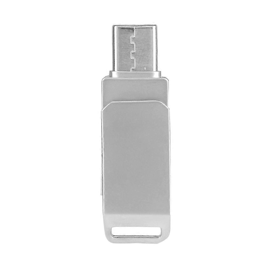 32G Zinc Alloy Rotating U Disk 2 in 1 USB2.0 Dual Interface USB Flash Disk
