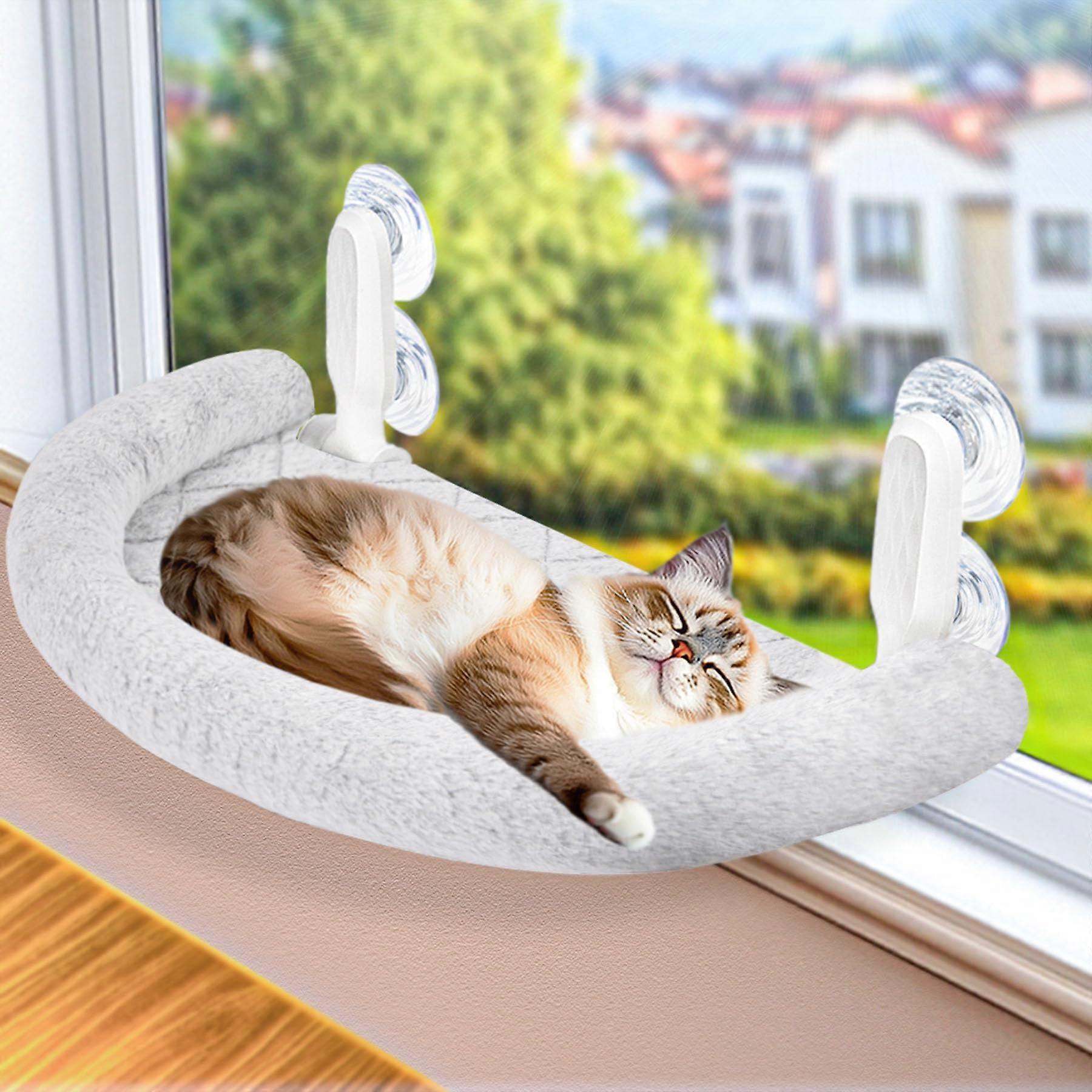 Extra Large Cat Window Perch & Hammock Exquisite with Soft Wool Fleece for Large Cats