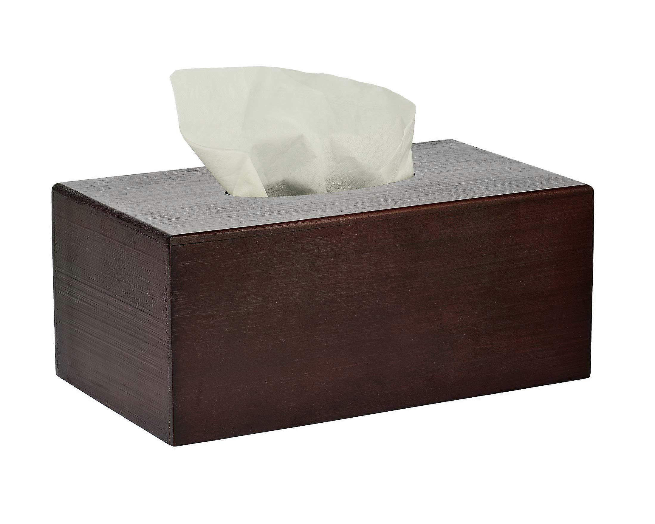 Wooden Bamboo Rectangular Eco Friendly Decorative Tissue Box Cover for Bathroom Office Desk