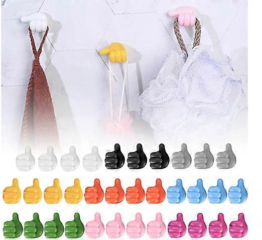 34pcs wall thumb hooks, self adhesive wall hook thumb cable, wall door organizer hooks for data cabl