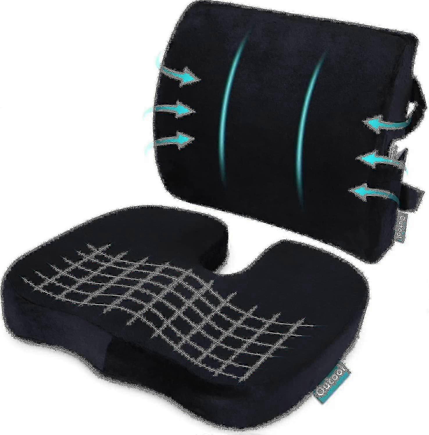Cuscino Sedile Ortopedico E Cuscino Di Supporto Lombare Posteriore Cuscino Per Sedia Di Ghiaccio Seggiolino Auto In Memory Foam