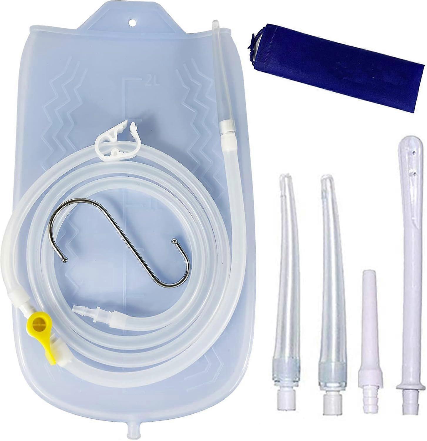 2025 Latest Model Colon Cleanse Enema Bag Kit with 5.2ft Silicone Hose, 5 Enema