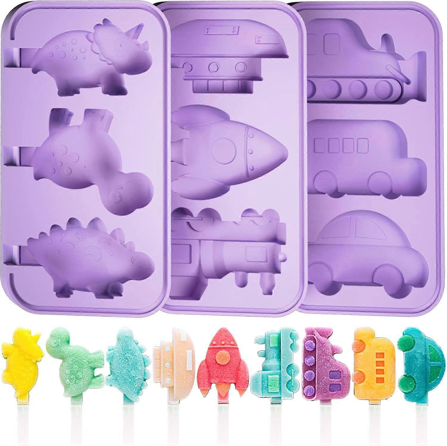 Kids popsicle molds Set of 3, Popsicles Molds, Silicone Popsicle Molds, Ice Pop Mold, Popsicle Molds Bpa Free, popsicle maker, Pieces Reusable Easy Un