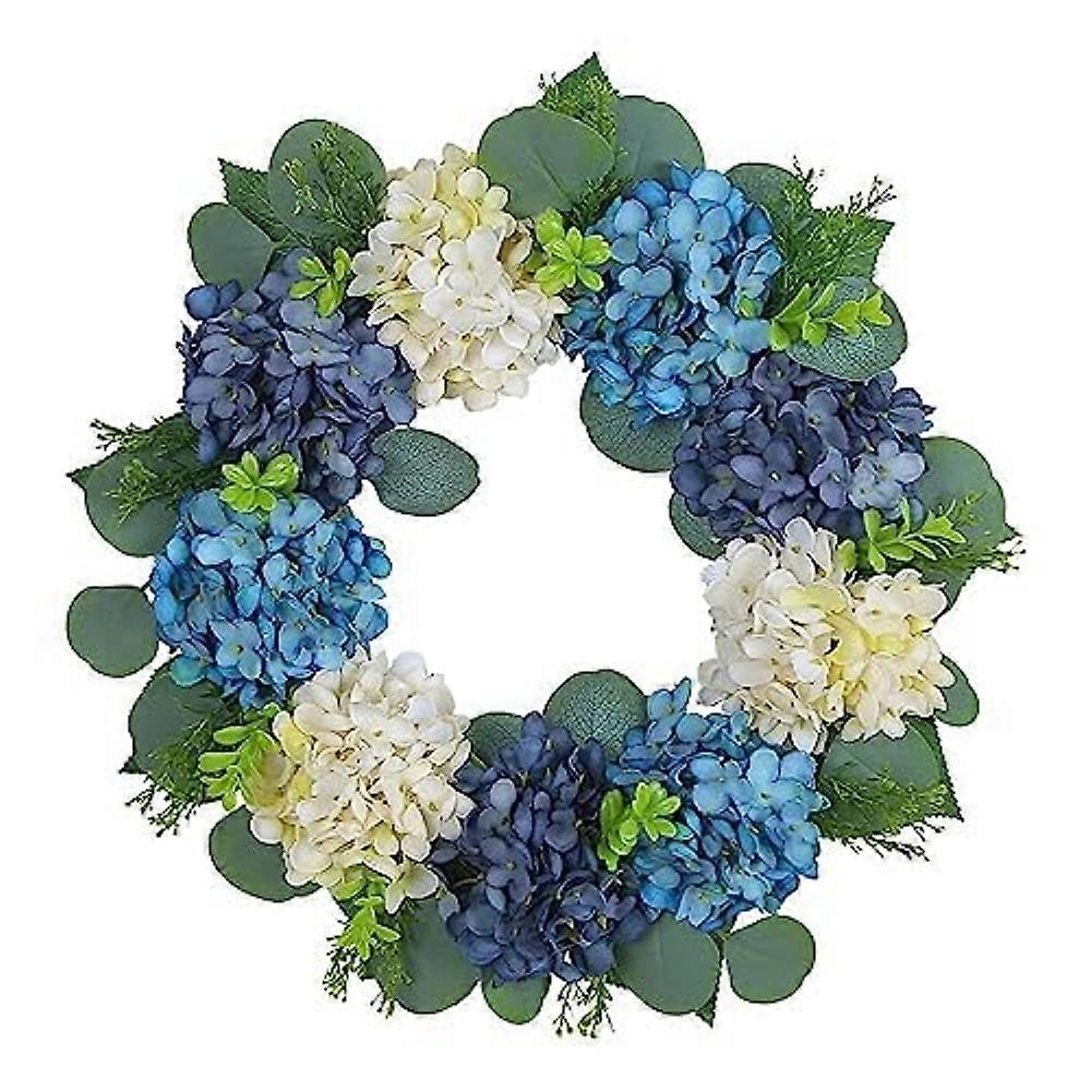 Artificial Spring Wreath - 15.75 'Perfect for white and blue median, front door, farm house, wedding, party and window decor