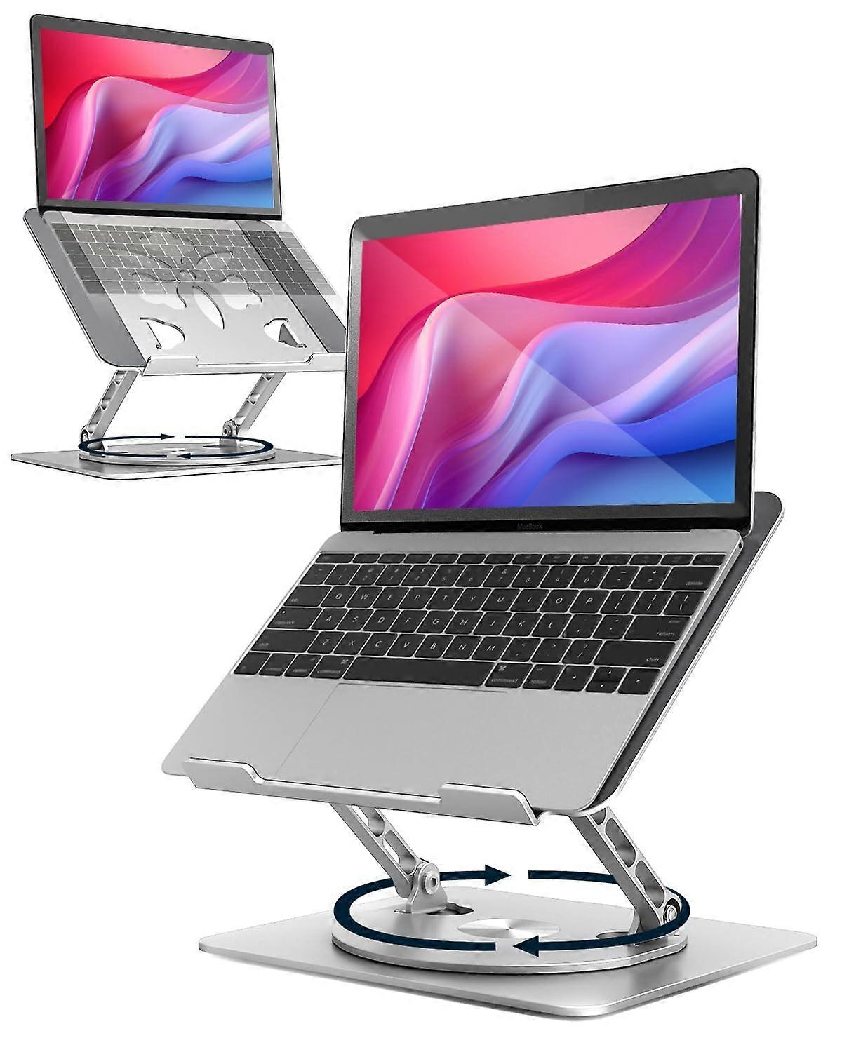Adjustable laptop stand for 360 ° rotating table - aluminum ergonomic laptop amplifier holder
