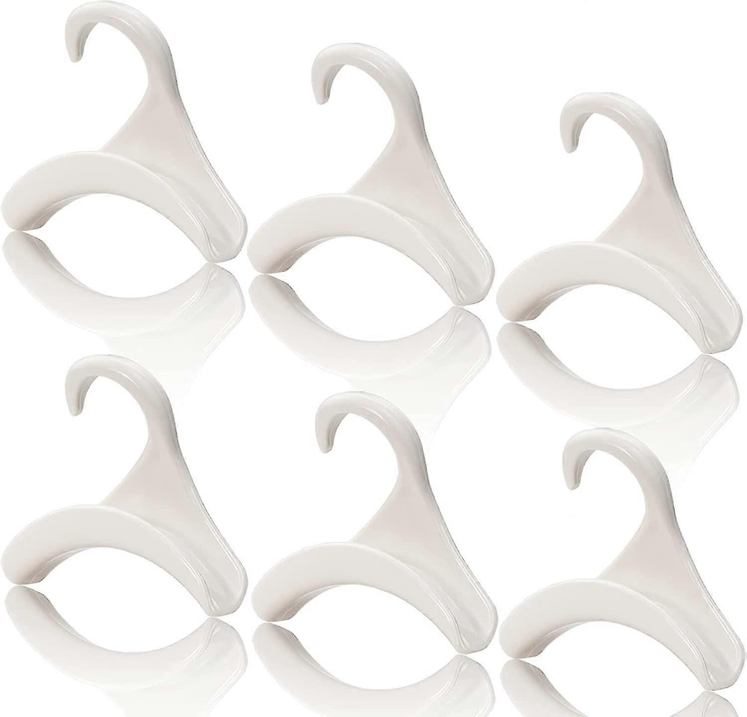 6Pcs Durable Purse Handbag Hanger Hook (White)