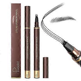 Eyebrow Pencil, 2Pcs Waterproof Microblading Eyebrow Pens, 4 Tip Precise Eye Brow Makeup Pen for Women to Effortlessly Create Natural Brows