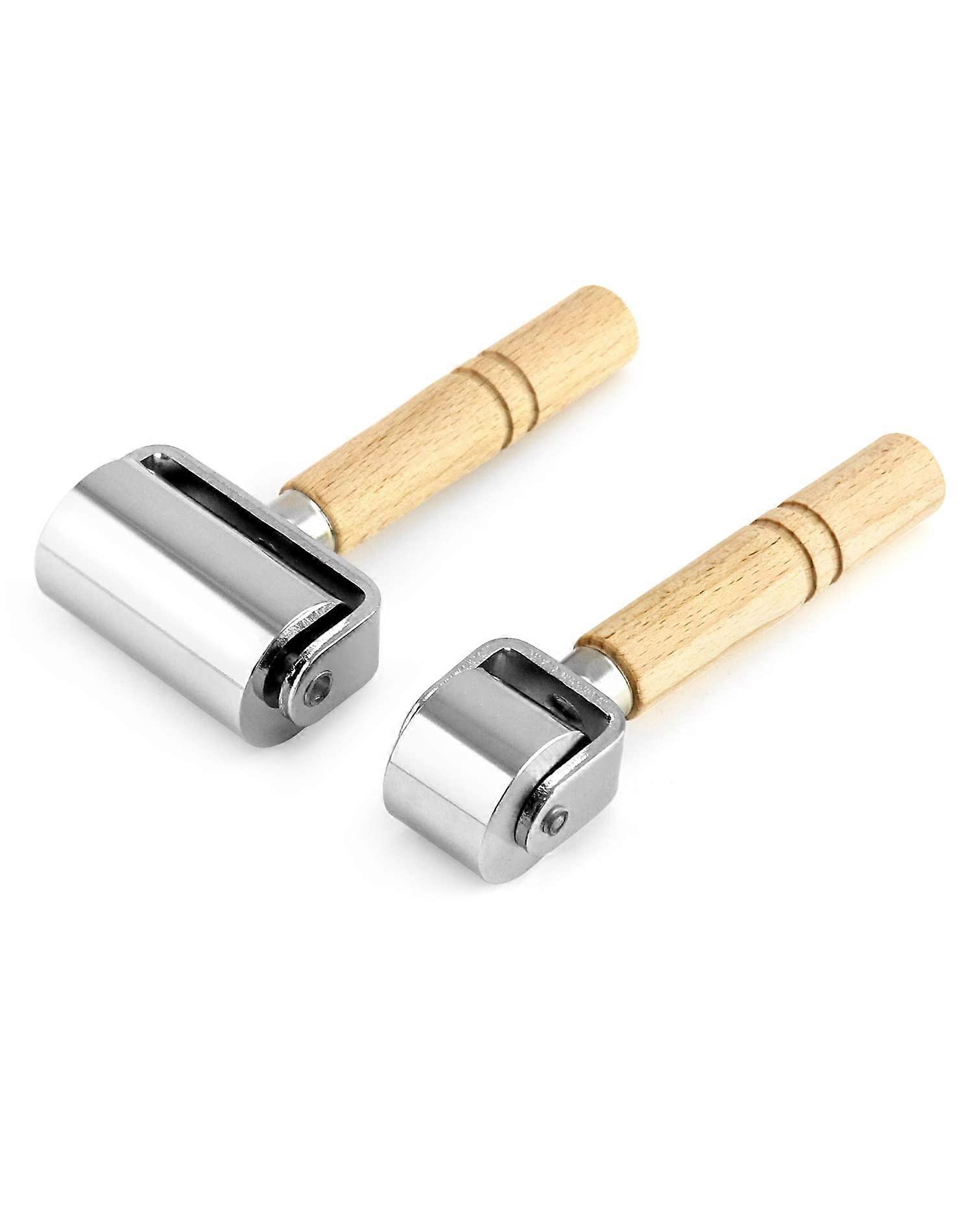 Leather Glue Laminating Roller 2 pcs 2.36 Inch 1 Inch Stainless Steel Tool for DIY Leather Edge Crimping and Pressing
